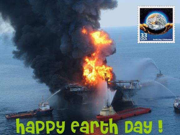 Carte postale maree noire Happy Earth Day